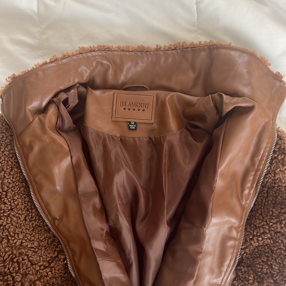 BLANKNYC Faux Shearling with Faux Leather Trim Bomber Jacket - Picture 5 of 5